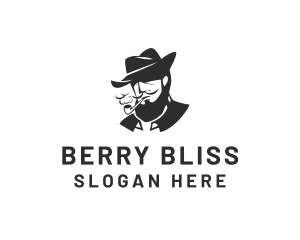 Tobacco Pipe Beard logo design