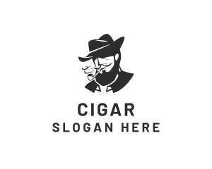 Tobacco Pipe Beard logo design