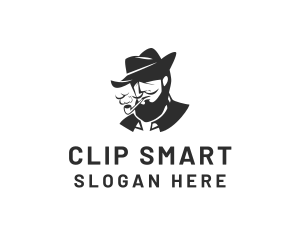 Tobacco Pipe Beard logo design