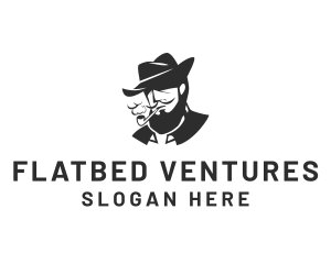 Tobacco Pipe Beard logo design