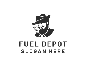 Tobacco Pipe Beard logo design