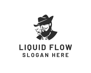 Tobacco Pipe Beard logo design