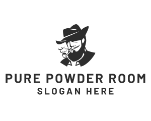 Tobacco Pipe Beard logo design