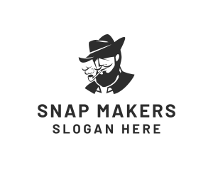 Tobacco Pipe Beard logo design