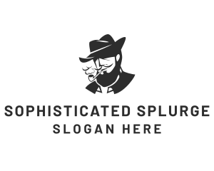 Tobacco Pipe Beard logo design