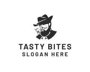 Tobacco Pipe Beard logo design