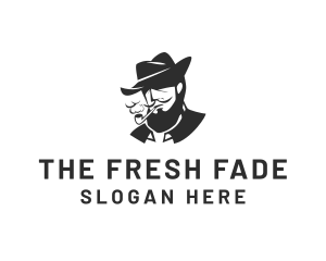 Tobacco Pipe Beard logo design