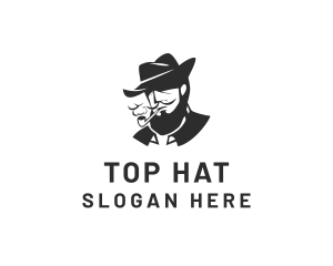 Tobacco Pipe Beard logo design