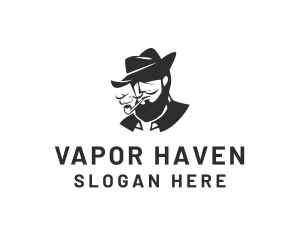 Tobacco Pipe Beard logo design