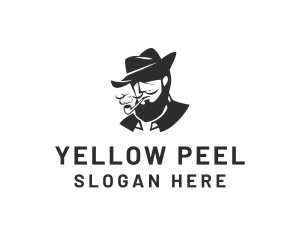 Tobacco Pipe Beard logo design