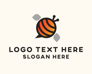 Social Media - Honey Bee Chat logo design