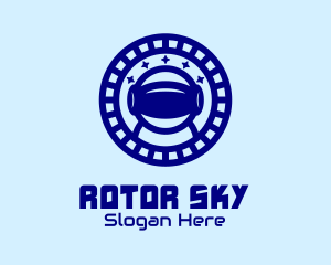 Blue Astronaut Virtual Reality logo design