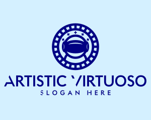 Blue Astronaut Virtual Reality logo design