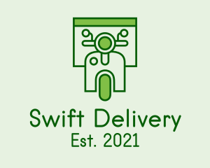 Green Delivery Scooter logo design