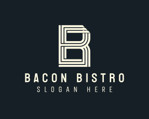 Generic Stripe Bistro Letter B logo design