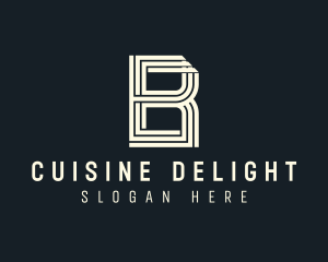 Generic Stripe Bistro Letter B logo design