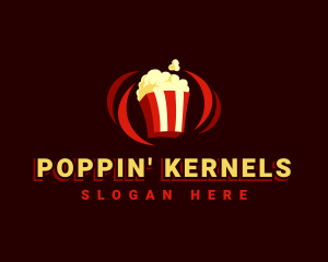 Blockbuster Movie Popcorn logo design