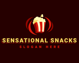 Blockbuster Popcorn Snack logo design