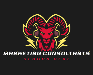 Lightning Bolt Ram logo design