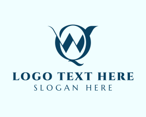 Elegant Media Studio Letter QW logo