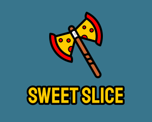 Pizza Axe Gothic Pizzeria logo design