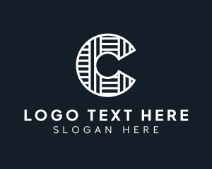 Modern Pattern Brand Letter C logo