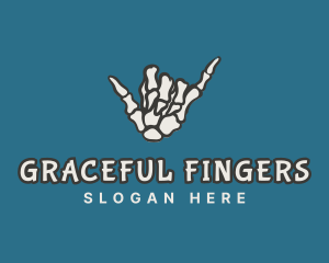 Skeleton Shaka Hand logo design