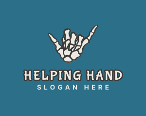 Skeleton Shaka Hand logo design