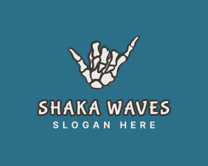 Skeleton Shaka Hand logo design