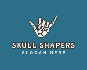 Skeleton Shaka Hand logo