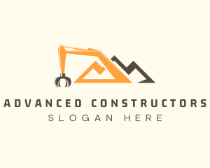 Mountain Mining Excavator logo design