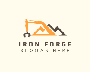 Mountain Mining Excavator logo design