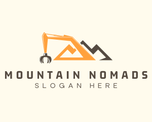 Mountain Mining Excavator logo design