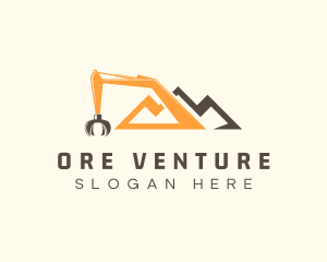 Mountain Mining Excavator logo design