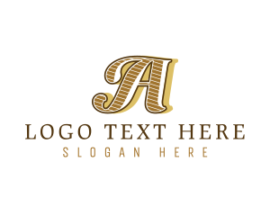 Retro Tattoo Artist Letter A logo