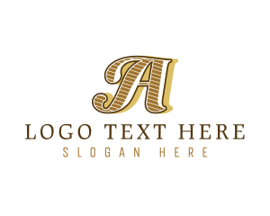 Retro Tattoo Artist Letter A Logo