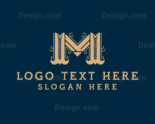 Art Deco Boutique Letter M Logo