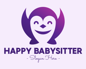 Happy Cute Penguin logo design