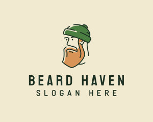 Hipster Man Beard logo design