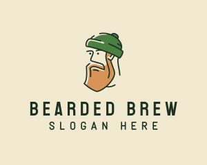 Hipster Man Beard logo design