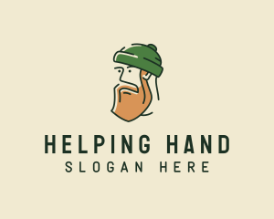 Hipster Man Beard logo design