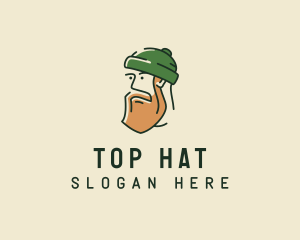 Hipster Man Beard logo design