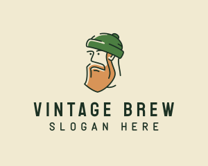 Hipster Man Beard logo