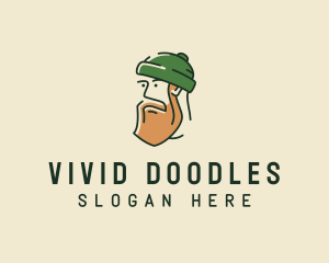 Hipster Man Beard logo design