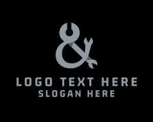 Font - Industrial Wrench Ampersand logo design