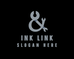 Industrial Wrench Ampersand logo design