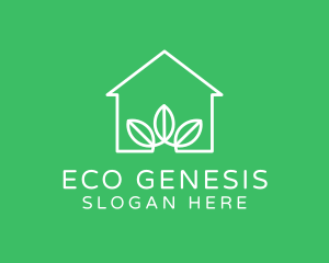 Minimalist Eco House logo design