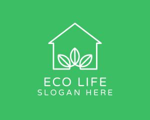 Minimalist Eco House logo design