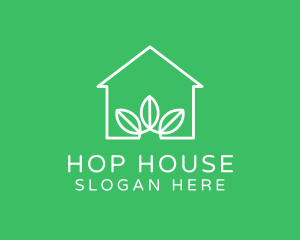 Minimalist Eco House logo design