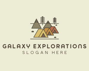 Tent Forest Camping logo design